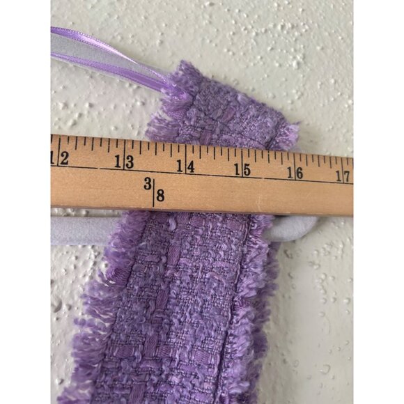 Zara Purple Tweed Square Neck Crystal Button Double Breasted Dress - Picture 8 of 12